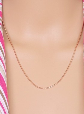 纯银短款镀18k玫瑰金礼物蛇骨链