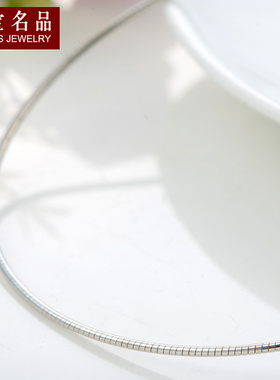 纯银白金项圈短款光面厘米锁骨链