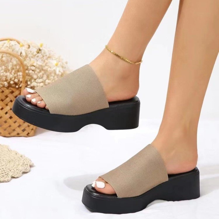 big size casual shoes summer slippers women sandals 大码女鞋 - 图1