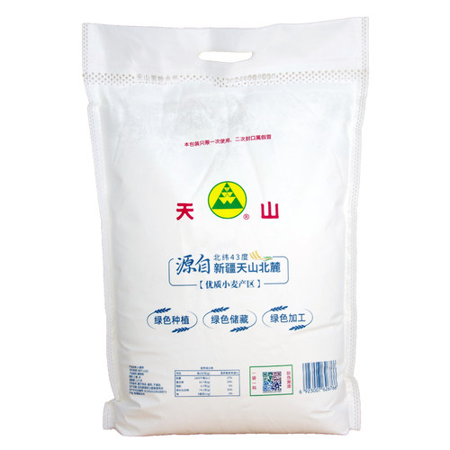新疆天山面粉精制粉5斤10斤10kg高拉面中筋新强精冬麦家用 小麦粉 - 图2