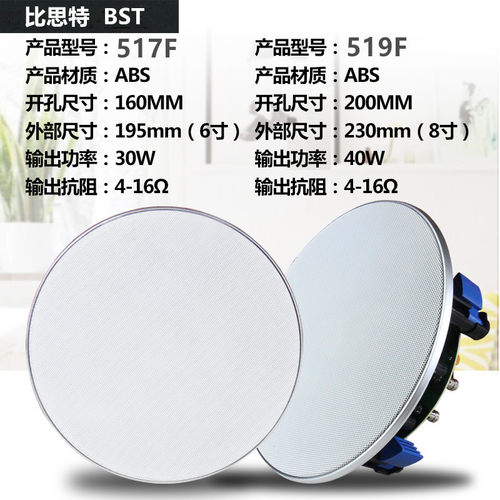背景音乐环绕重低音家用定阻吸顶喇叭音箱店铺嵌入式天花吊顶音响 - 图0