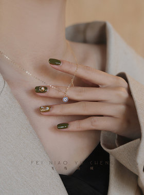 飞鸟屿城/土耳其恶魔之眼项链轻奢小众精致mini款锆石锁骨链百搭