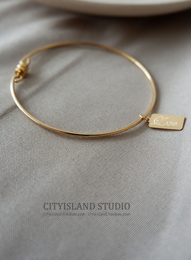 磁扣设计LOVE牌小众进口包金手镯