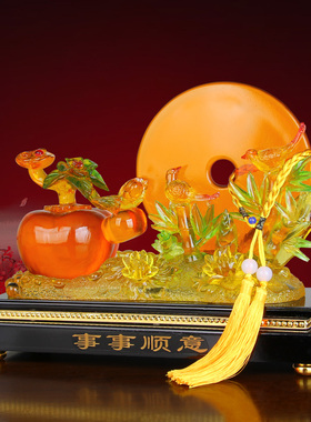 事事顺意平安扣柿子招财摆件礼品