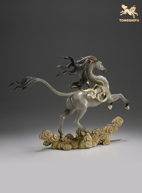 铜师傅摆件龙马精神客厅