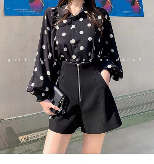 西装白色短裤女2025新款爆款高腰显瘦宽松A字休闲阔腿裤春夏外穿