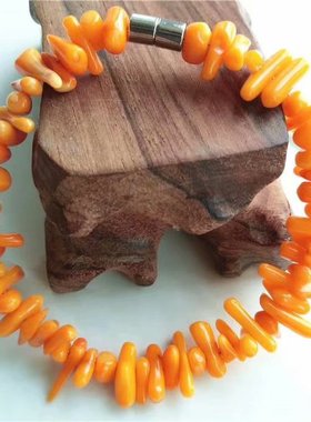 不定型黄珊瑚手链规则随意形手串