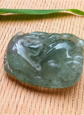 爱意绿幽灵水晶海豚吊坠两只挂件