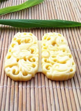 爱恋天然牦牛骨龙凤呈祥吊坠