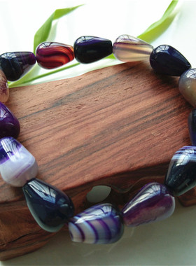 滴水形手链天然紫玛瑙