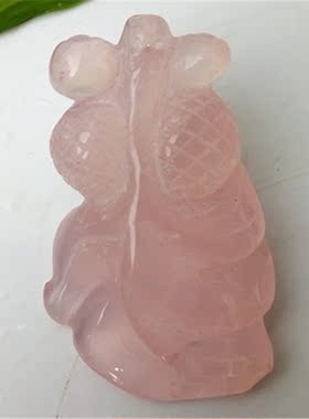 金玉满堂粉水晶金鱼吊坠芙蓉石