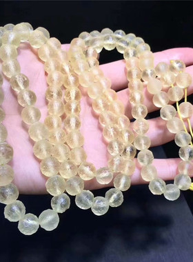 利比亚黄陨石108颗粒佛珠手链