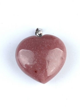 【茜茜珠饰】天然水晶半宝石爱心吊坠加厚款爱心桃心钥匙扣 27色