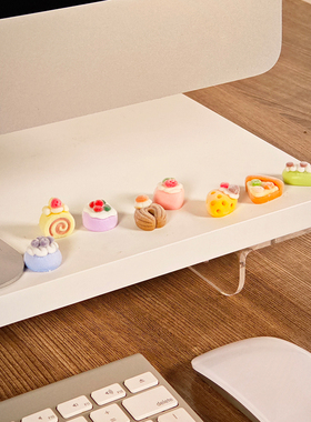 治愈系蛋糕工位桌面装饰摆件办公室电脑桌情绪稳定生日礼物小饰品