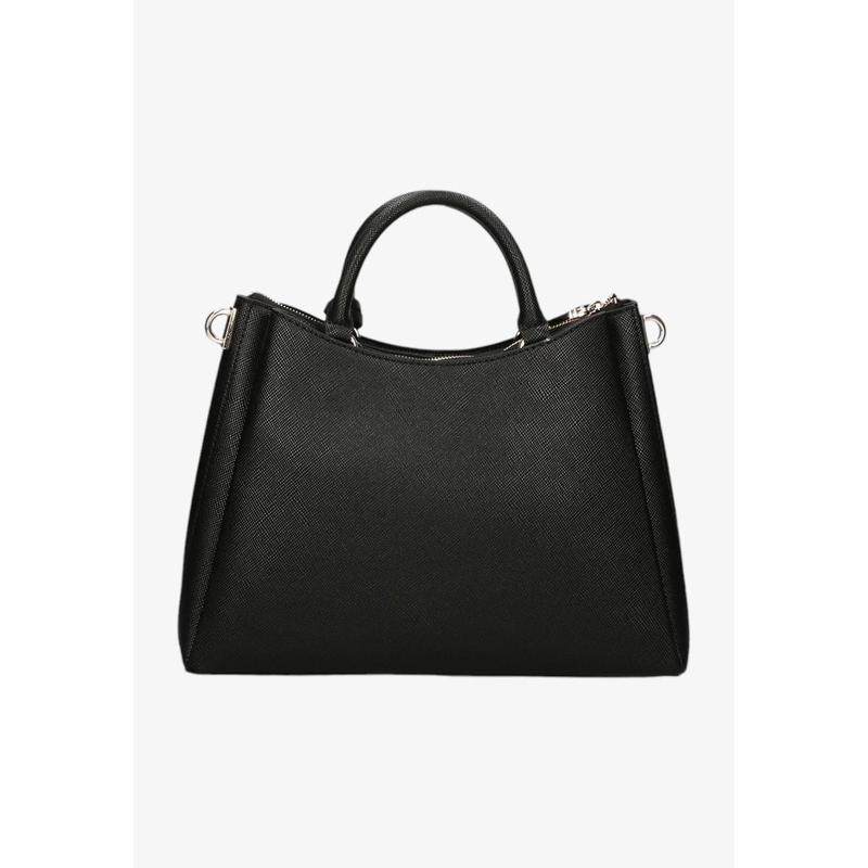 代购GUESS女士手提包可调节肩带双提手设计拉链闭合配饰挂件黑色,淘宝优惠券,粉丝福利购,淘宝优惠卷