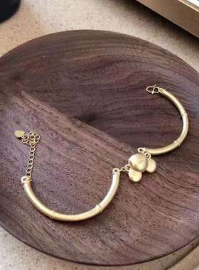 东大门网红小众热卖米奇头手镯环链金色手链少女可爱饰品