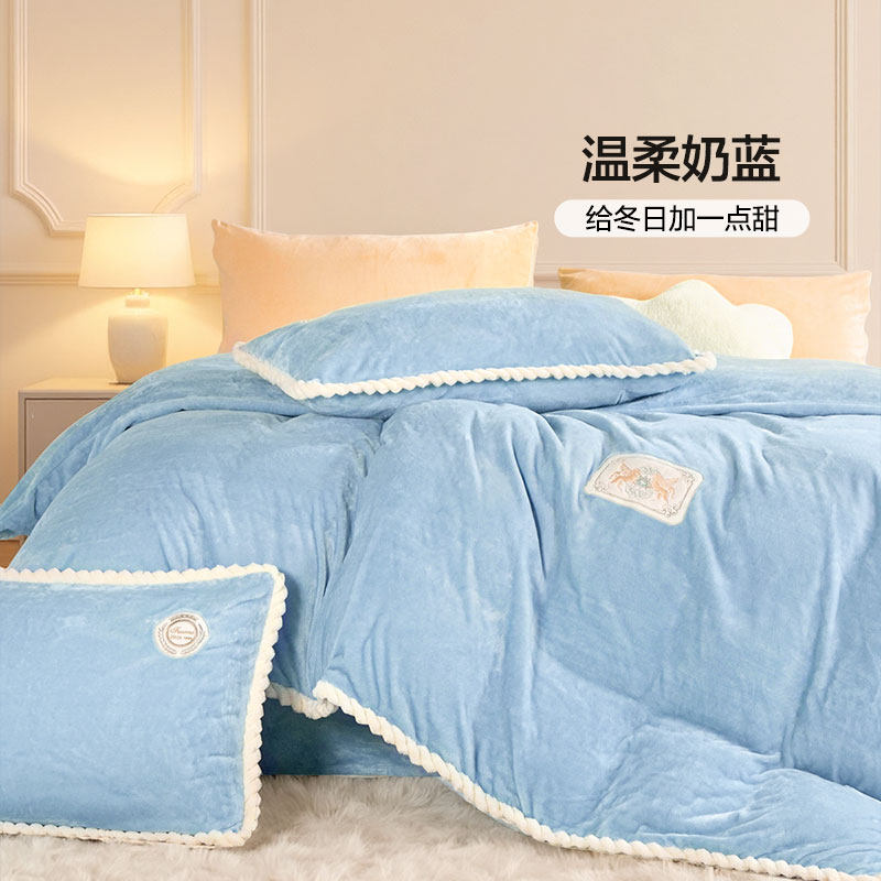 富安娜家纺法兰绒磨毛四件套网红风牛奶绒床单被套珊瑚绒床上用品,淘宝优惠券,粉丝福利购,淘宝优惠卷