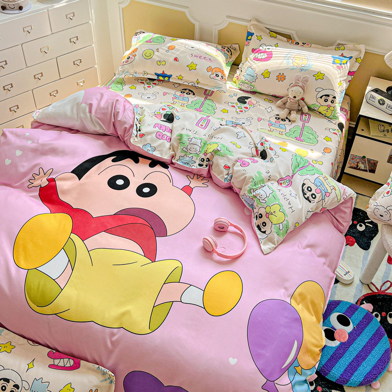 蜡笔小新纯棉四件套全棉儿童床品床单被套床笠三件套学生宿舍被罩,淘宝优惠券,粉丝福利购,淘宝优惠卷