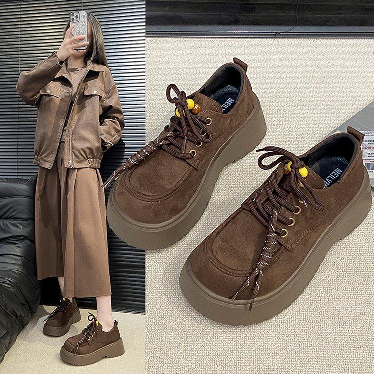 2025春秋季新款不累脚厚底松糕乐福鞋系带学院风复古全包勃肯鞋女,淘宝优惠券,粉丝福利购,淘宝优惠卷