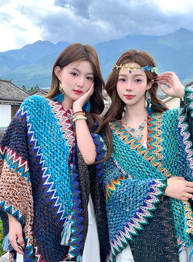 云南外搭丽江斗篷旅游衣服民族风