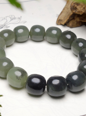 天然新疆和田玉青花油润手串