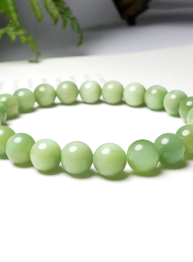 和田玉碧玉油润圆珠手串女款