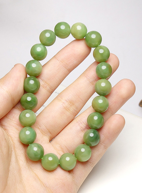 新疆且末和田玉油润圆珠手串