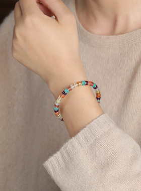 天然黑金超七手串女款水晶手链