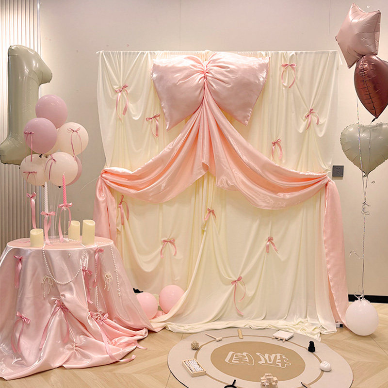 粉色大号蝴蝶结宝宝抓周气球装饰道具生日场景氛围感布置挂布支架,淘宝优惠券,粉丝福利购,淘宝优惠卷