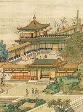 清院本清明上河图壁画全景画2米3新中式客厅装饰画沙发背景墙挂画