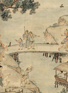 涧曲家家图谢彬古代农耕民俗文化新中式客厅装饰画田园风格挂画