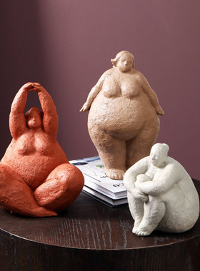 艺术品胖女孩人物人像树脂雕塑