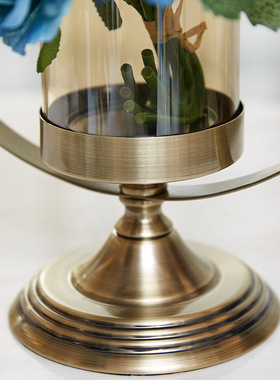 欧式风家居客厅金属花插瓶装饰品