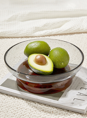 奶油中古风大号家用玻璃果盘摆件