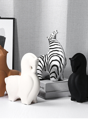 抽象动物黑白色条纹陶瓷斑马奶牛