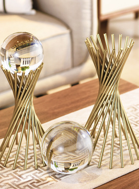 水晶球金属铁艺金色小蛮腰工艺品