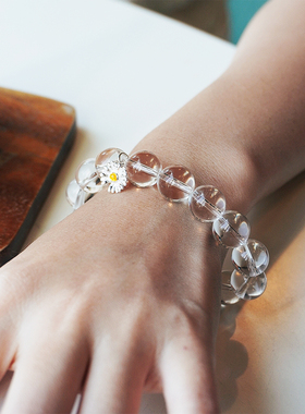 鹿与花园小雏菊白水晶手串手链女