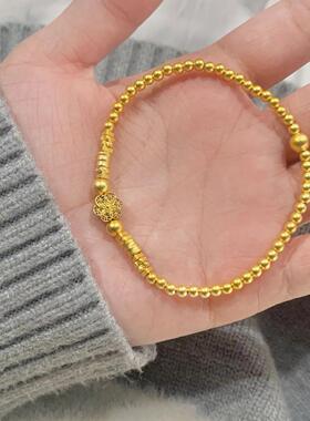 藏蕴传承黄金色手链六相花朵