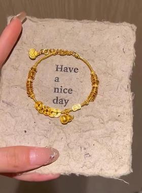 五帝钱金葫芦沙金吊坠仿真黄金色