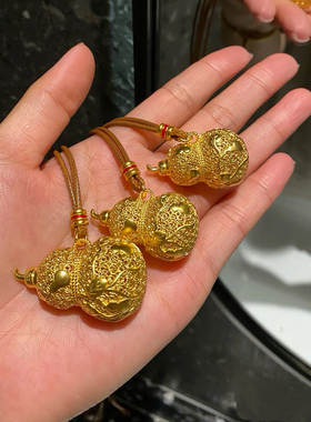 花丝葫芦吊坠女大号爬藤镂空项链仿真黄金沙金挂坠男项坠铺家同款