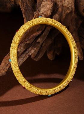 皇后花丝沙金手镯太后