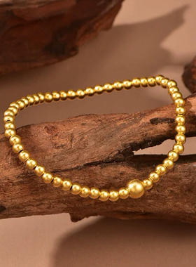 小圆珠沙金手链仿真黄金色