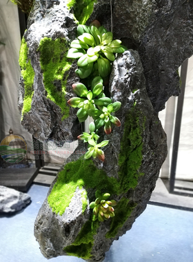 玻璃钢仿真石头假山石头枯山水绿植造景庭院橱窗垂吊展示摆件定制