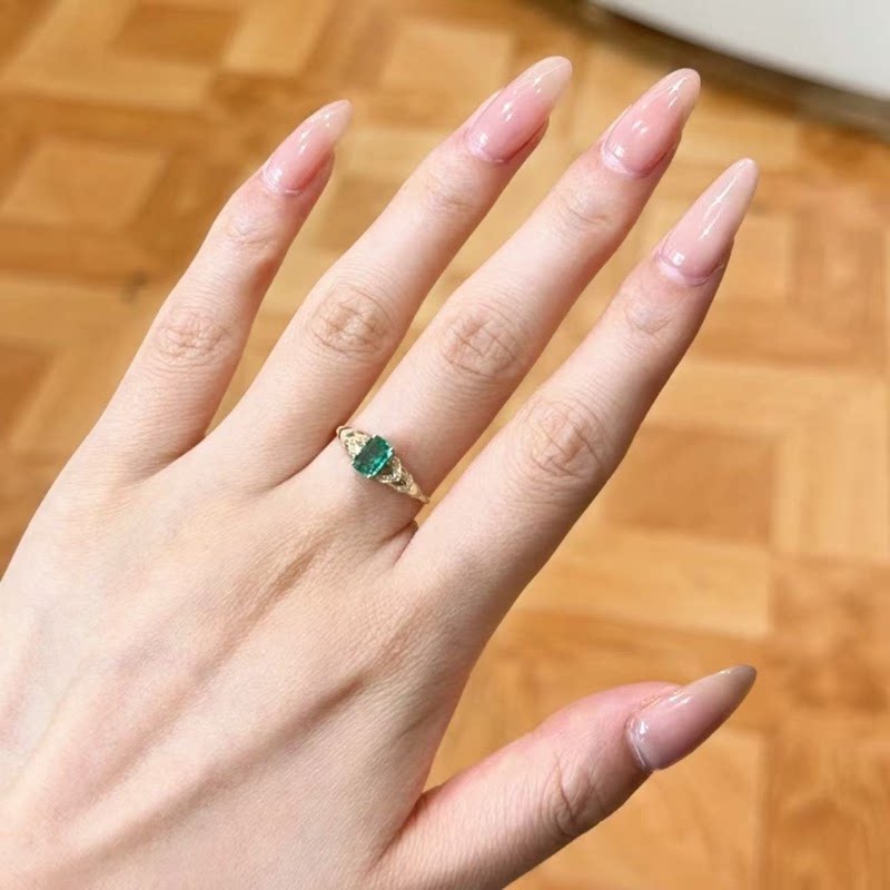 18K gold diamond 0.55ct emerald ring (F0193) 20666