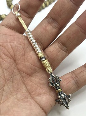藏式银六字真言金刚杵计数器