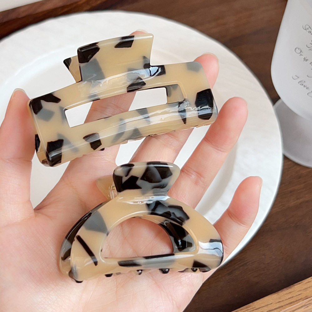 法式豹纹仿醋酸长方形镂空抓夹半圆百搭半扎发夹鲨鱼夹精致头饰女,淘宝优惠券,粉丝福利购,淘宝优惠卷