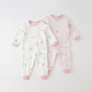 戴维贝拉儿童内衣套装女童秋衣秋裤春季睡衣居家服宝宝衣服童装