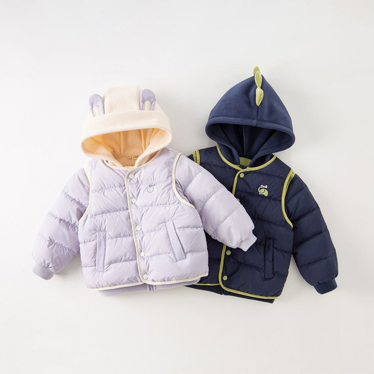 【抗菌绒】戴维贝拉儿童白鸭绒羽绒服冬装男女童马甲外套两件套,淘宝优惠券,粉丝福利购,淘宝优惠卷