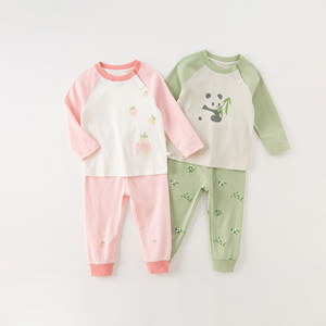 戴维贝拉儿童内衣套装春季新款居家服男童秋衣秋裤两件套女童睡衣