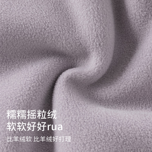 戴维贝拉儿童加绒裤子2025冬装女童男童摇粒绒针织束脚哈伦pp裤 - 图0